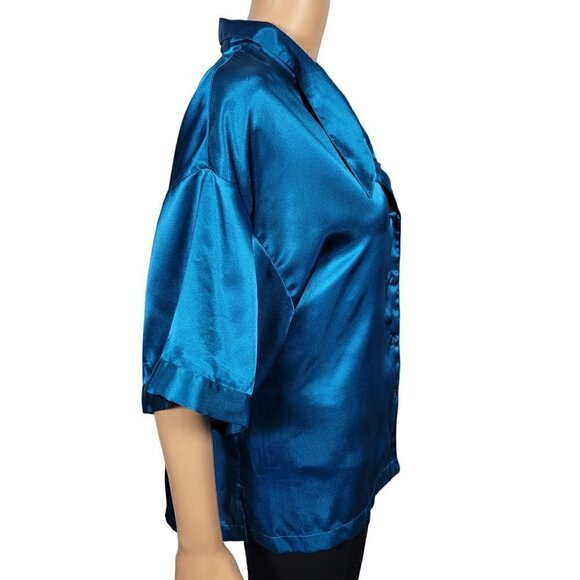 Victoria's Secret Women's Vintage Gold Label Satin/Polyester Button Up Size L - Picture 6 of 12